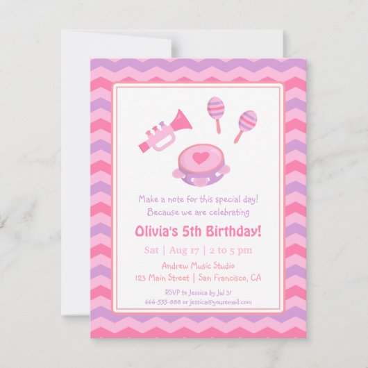 Girls Geburtstagsparty Einladung (Vorderseite)