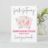 Girls' Getaway, Casino Bachelorette Wochenende Par Einladung (Stehend Vorderseite)