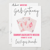 Girls' Getaway, Casino Bachelorette Wochenende Par Einladung (Vorne/Hinten)