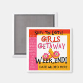 Girls Getaway Save the Date Magnet (Vorderseite/Rückseite)