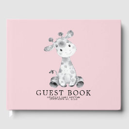 Girls Giraffe Baby Showbook Gästebuch