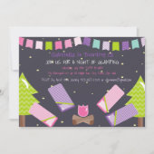 Girls Glamping/Camping Out Geburtstagsparty Einladung (Vorderseite)