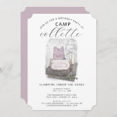 Girls Glamping Geburtstagsparty Cosy Einladung (Vorne/Hinten)