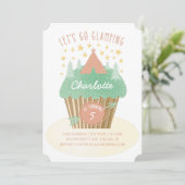 Girls Glamping Geburtstagsparty Einladung (Stehend Vorderseite)