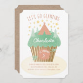 Girls Glamping Geburtstagsparty Einladung (Vorne/Hinten)