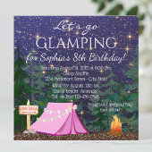 Girls Glamping Geburtstagsparty Einladung