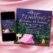 Girls Glamping Geburtstagsparty Einladung