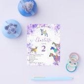Girls Goat Birthday Party Lila Budget Flyer (Einzeln)