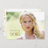 Girls Gold Confetti Abschluss Ankündigung (Vorne/Hinten)