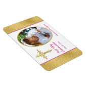 Girls Gold White Pink Foto Magnet (Rechte Seite)