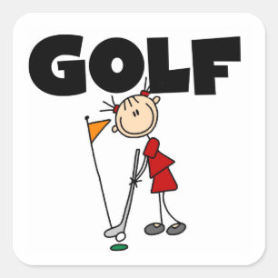 Girls GOLF Quadratischer Aufkleber