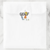 Girls Golf Runder Aufkleber (Tasche)