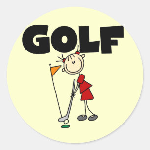 Girls GOLF T-Shirts und Geschenke Runder Aufkleber