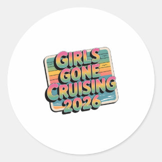 Girls Gone Cruising 2026 Postkarten-Kreuzfahrt-Url Runder Aufkleber