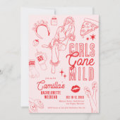 Girls Gone Mild Bachelorette Weekend Spa Party Einladung (Vorderseite)
