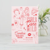 Girls Gone Mild Bachelorette Weekend Spa Party Einladung (Stehend Vorderseite)