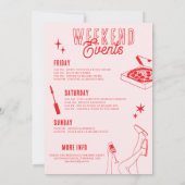 Girls Gone Mild Bachelorette Weekend Spa Party Einladung (Rückseite)