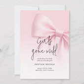 Girls Gone Mild Bow Bachelorette Weekend Itineray Einladung (Vorderseite)