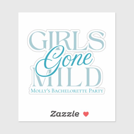 Girls Gone Mild - Custom Bachelorette Design Aufkleber (Blatt)