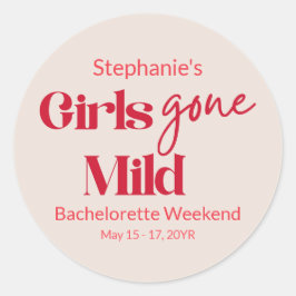 Girls Gone Mild Dated Bachelorette Beach Weekend Runder Aufkleber