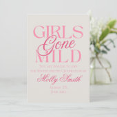 Girls Gone Mild - Funny Chill Bachelorette Design Einladung (Stehend Vorderseite)