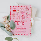 Girls Gone Mild Hand Drawing Brautparty Einladung