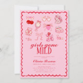 Girls Gone Mild Hand Drawing Brautparty Einladung (Vorderseite)