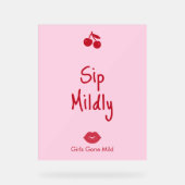 Girls Gone Mild Pink and Cherry Red Bachelorette Acrylschild (Vorderseite)