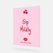 Girls Gone Mild Pink and Cherry Red Bachelorette Acrylschild (Winkel)