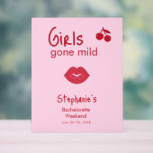 Girls Gone Mild Pink and Cherry Red Bachelorette Acrylschild (Neutral)