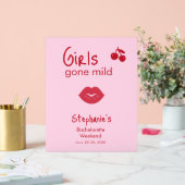 Girls Gone Mild Pink and Cherry Red Bachelorette Acrylschild (Hochzeit)