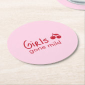 Girls Gone Mild Pink and Cherry Red Bachelorette   Runder Pappuntersetzer (Angewinkelt)