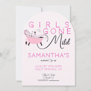 Girls Gone Mild Pink Wellness-Center Bach Junggese Einladung