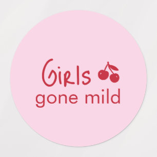 Girls Gone Mild Rosa und Kirschrot Junggesellinnen Etiketten
