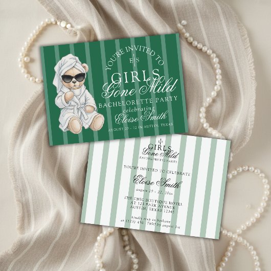 Girls Gone Mild Spa Bear Bachelorette Einladung