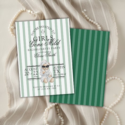 Girls Gone Mild Spa Bear Bachelorette Einladung