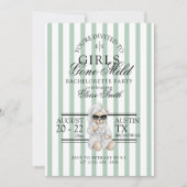Girls Gone Mild Spa Bear Bachelorette Einladung (Vorderseite)