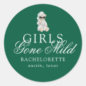 Girls Gone Mild Spa Bear Bachelorette Runder Aufkleber (Vorderseite)