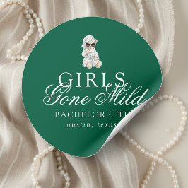 Girls Gone Mild Spa Bear Bachelorette Runder Aufkleber