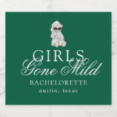 Girls Gone Mild Spa Bear Bachelorette Schaumweinetikett (Einzelnes Label)