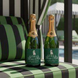 Girls Gone Mild Spa Bear Bachelorette Schaumweinetikett