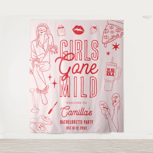 Girls Gone Mild Spa Pajama Bachelorette Party Wandteppich (Vorderseite)