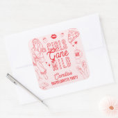 Girls Gone Mild Spa Pyjama Junggesellinnen-Abschie Quadratischer Aufkleber (Umschlag)