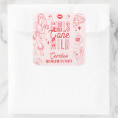 Girls Gone Mild Spa Pyjama Junggesellinnen-Abschie Quadratischer Aufkleber (Tasche)