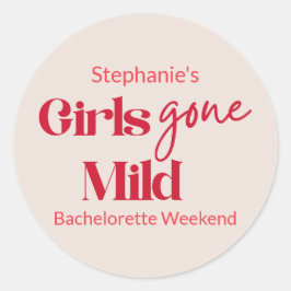 Girls Gone Mild Stylish Bachelorette Beach Weekend Runder Aufkleber