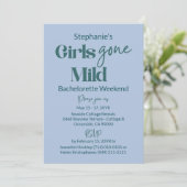 Girls Gone Mild Teal Bachelorette Beach Weekend Einladung (Stehend Vorderseite)