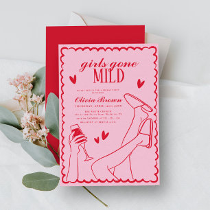 Girls Gone Mild Wavy Scribble Brautparty Einladung