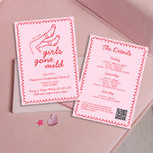 Girls Gone Milde Hand Drawn Bachelorette Wochenend Einladung