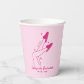 Girls Gone Milde Pink Sleepover Bachelorette Pappbecher (Rückseite)