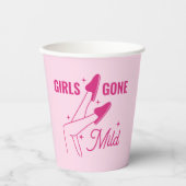 Girls Gone Milde Pink Sleepover Bachelorette Pappbecher (Vorderseite)